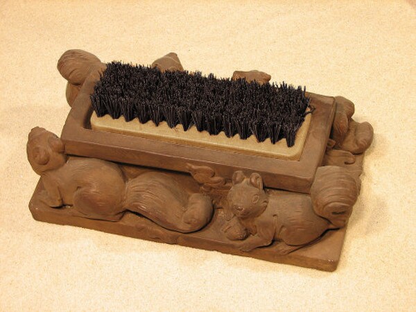 Squirrel Bootbrush Sculptural Statue Outdoor Cleaning Sculptures